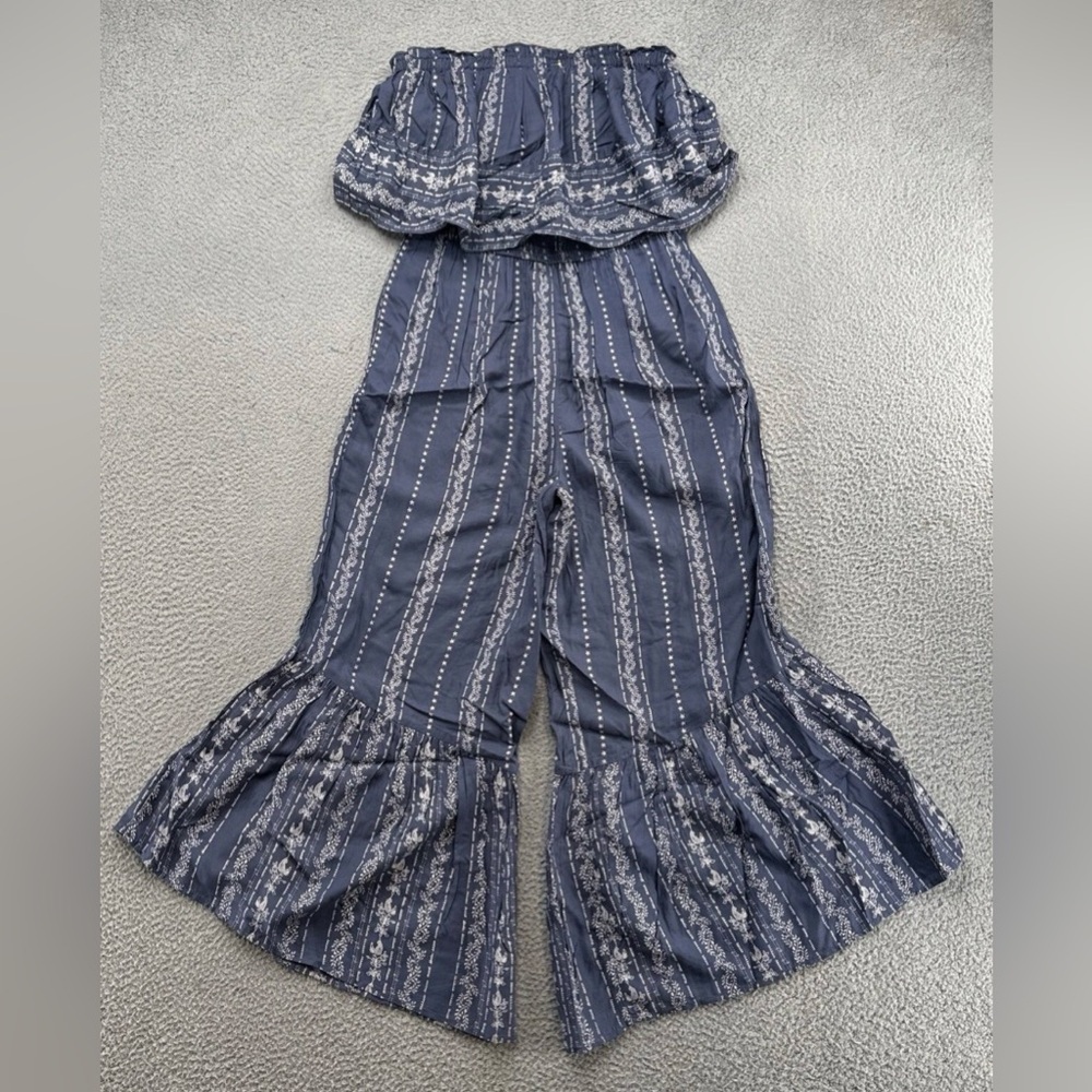 Japna Wide Leg Romper Floral Wide Leg Strapless Smocked Jumpsuit Women's XS NWT